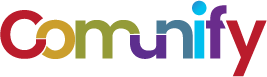 A colorful logo depicting the word "Comunify." Each letter is in a different bright color: red, orange, yellow, olive, purple, and blue. The letter "i" features a dot in vibrant blue.